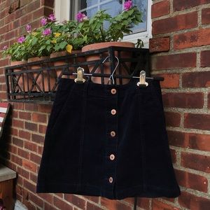 navy, corduroy skirt